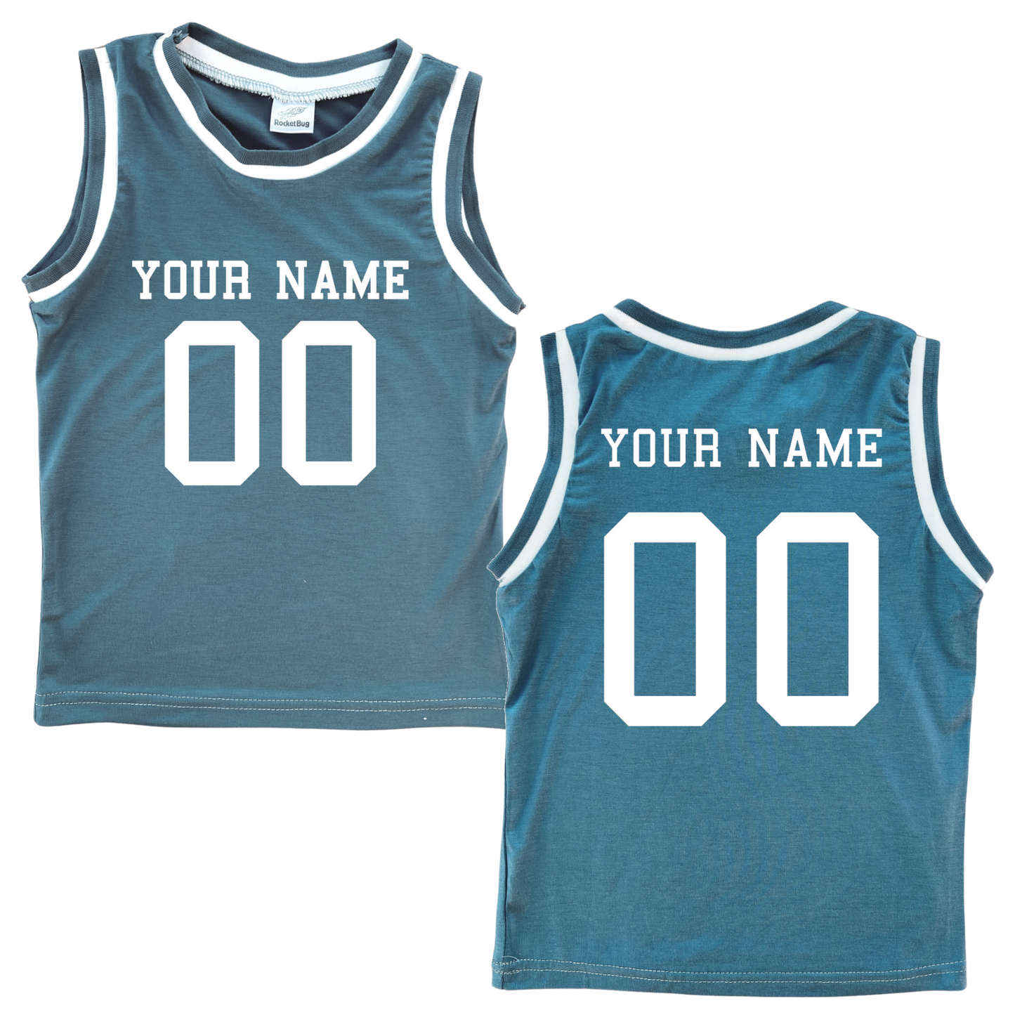 Personalized Sleeveless Basketball Jersey for Toddlers- Personalized with Name and Number (Front & Back)
