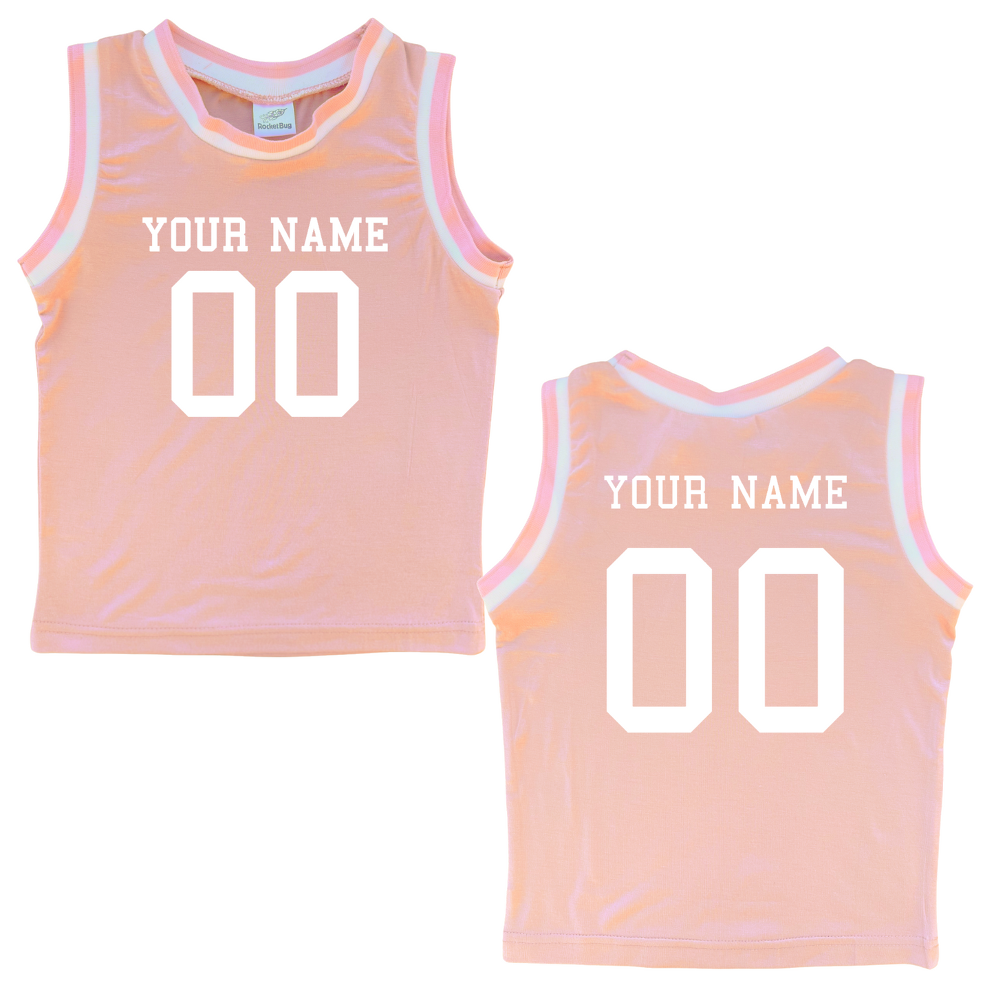 Personalized Sleeveless Basketball Jersey for Toddlers- Personalized with Name and Number (Front & Back)