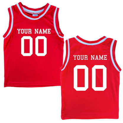 Personalized Sleeveless Basketball Jersey for Toddlers- Personalized with Name and Number (Front & Back)