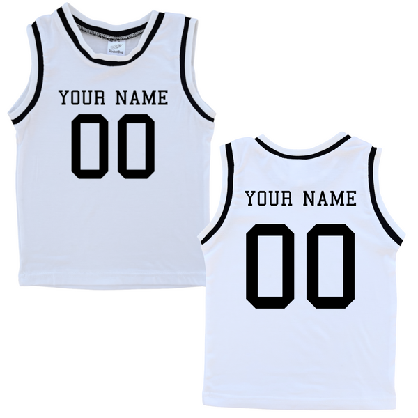 Personalized Sleeveless Basketball Jersey for Toddlers- Personalized with Name and Number (Front & Back)