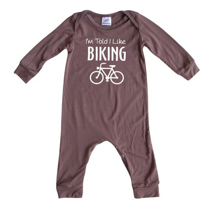 I'm Told I Like Biking Long Sleeve Romper