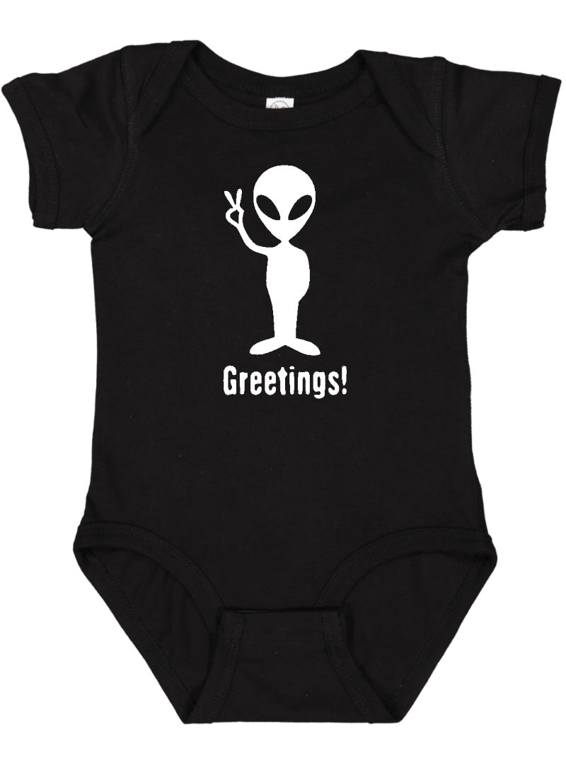 "Greetings" Alien Baby Bodysuit