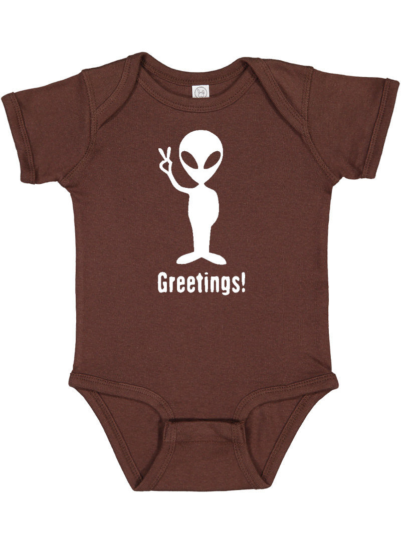 "Greetings" Alien Baby Bodysuit