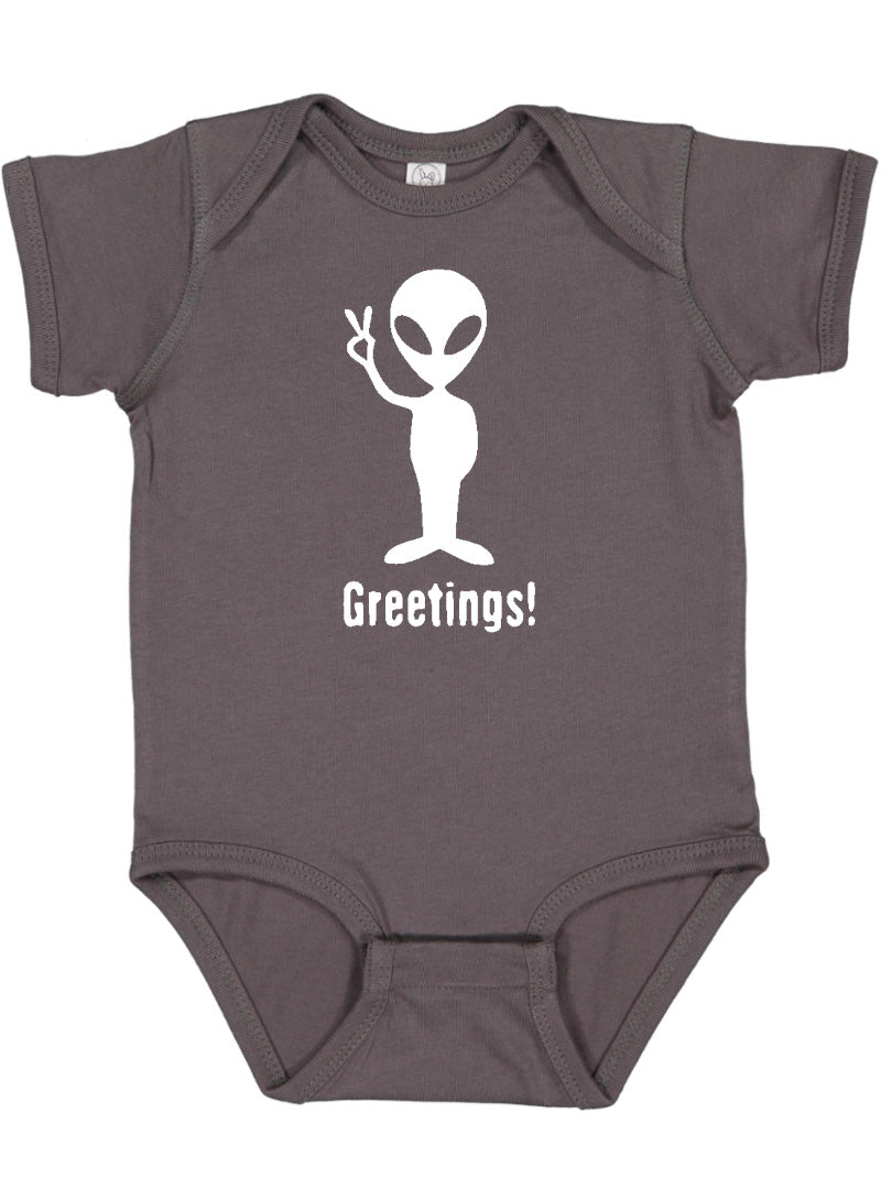 "Greetings" Alien Baby Bodysuit