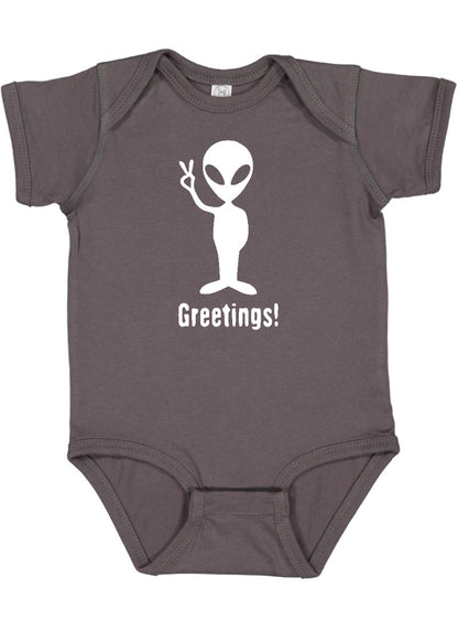 "Greetings" Alien Baby Bodysuit