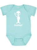 "Greetings" Alien Baby Bodysuit