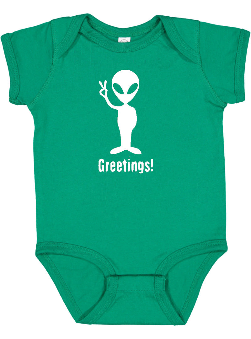 "Greetings" Alien Baby Bodysuit