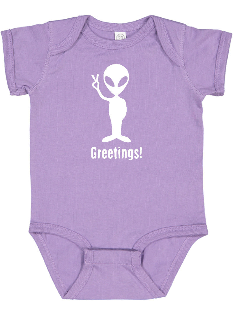 "Greetings" Alien Baby Bodysuit