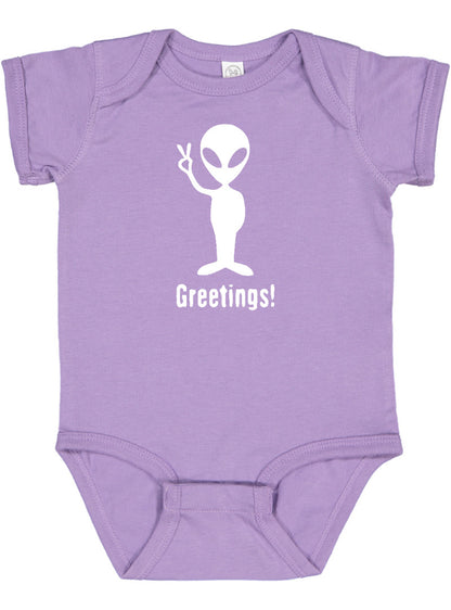 "Greetings" Alien Baby Bodysuit