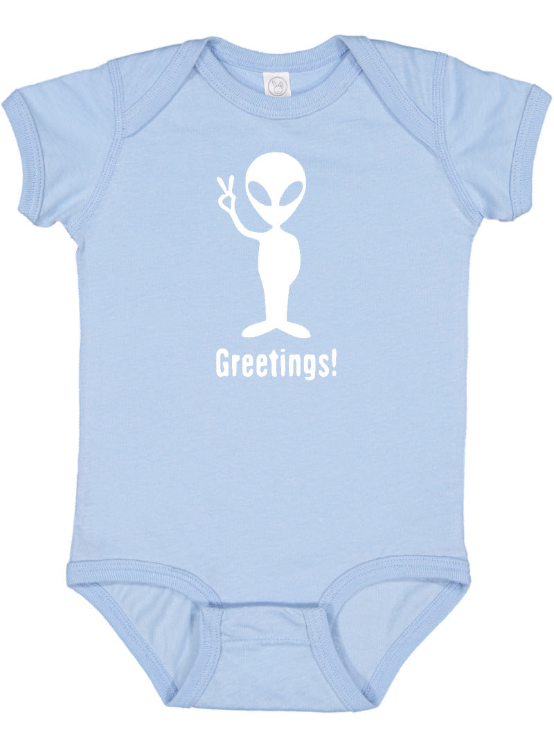 "Greetings" Alien Baby Bodysuit