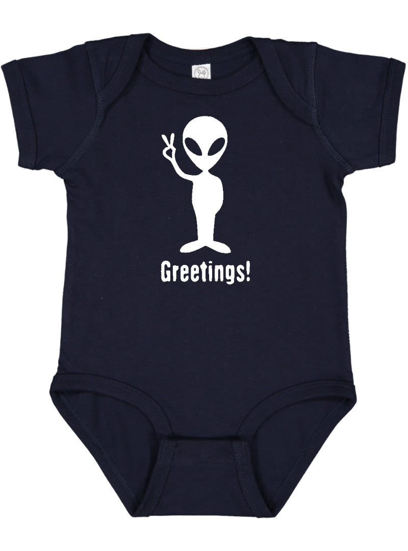 "Greetings" Alien Baby Bodysuit