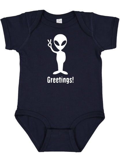"Greetings" Alien Baby Bodysuit
