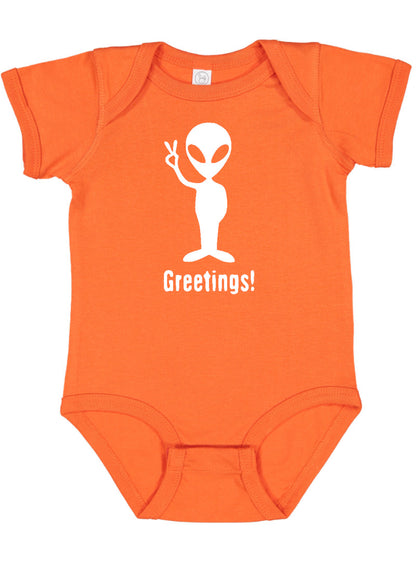 "Greetings" Alien Baby Bodysuit