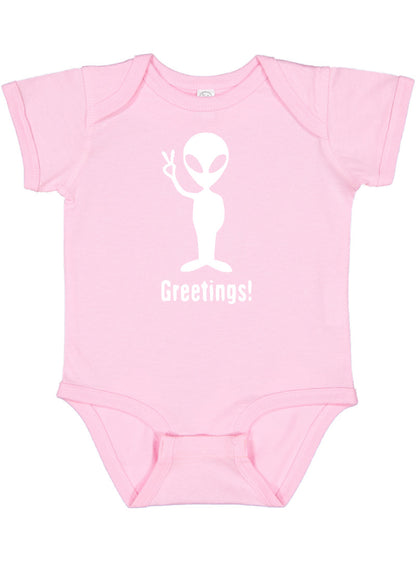 "Greetings" Alien Baby Bodysuit