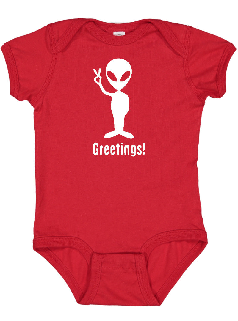 "Greetings" Alien Baby Bodysuit