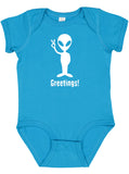 "Greetings" Alien Baby Bodysuit