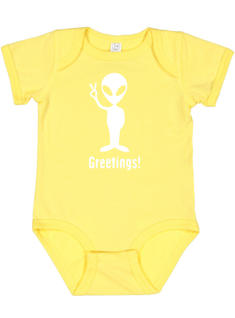 "Greetings" Alien Baby Bodysuit