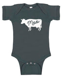 Farm Animal Silhouette Baby Bodysuit-Cow