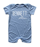 Personalized First + Middle Name (Modern Cursive) Silky Baby Romper Shorts for Boys and Girls