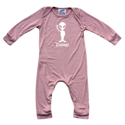Greetings Silky Long Sleeve Romper Silky Dusty Rose