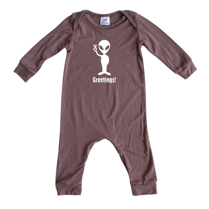 Greetings Silky Long Sleeve Romper Silky Dark Mauve