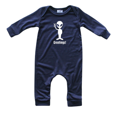 Greetings Silky Long Sleeve Romper Silky Navy