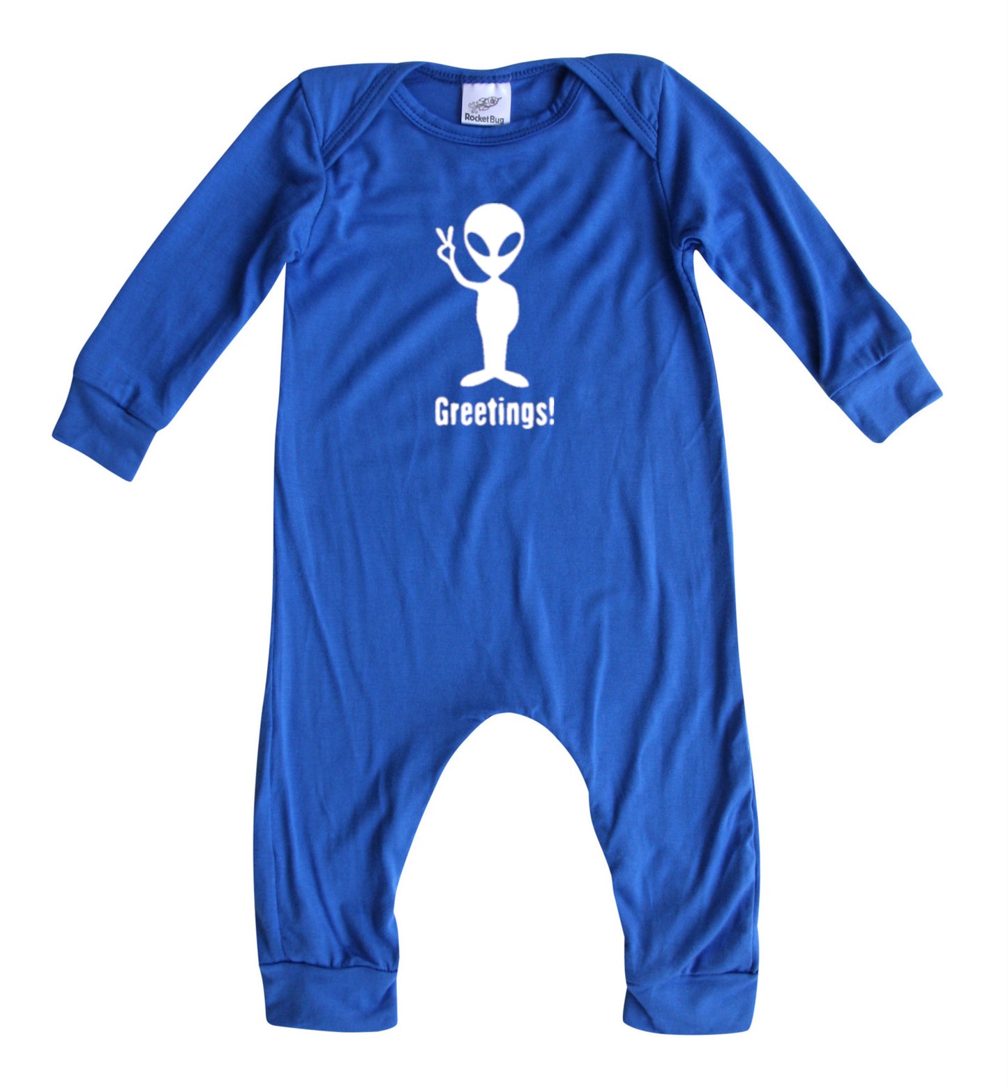 Greetings Silky Long Sleeve Romper Silky Royal Blue