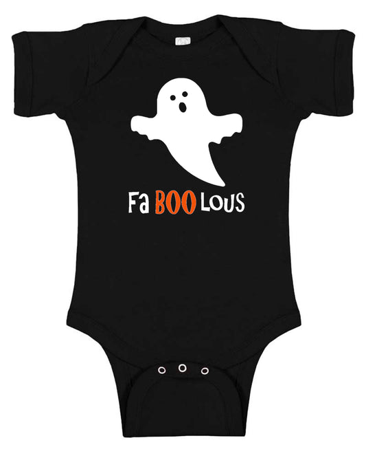 Fa-BOO-lous Halloween Baby Bodysuit Black
