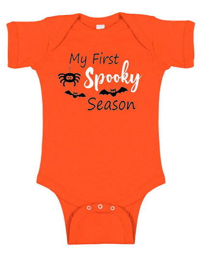 My First Spooky Season Halloween Baby Bodysuit Orange