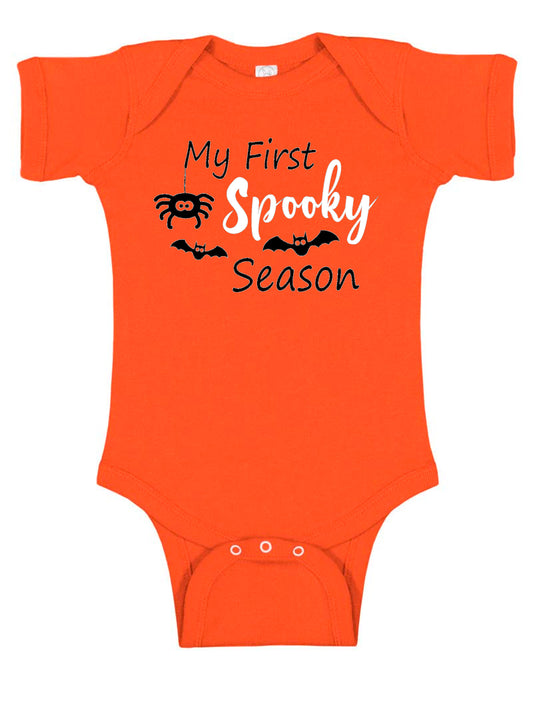 My First Spooky Season Halloween Baby Bodysuit Orange