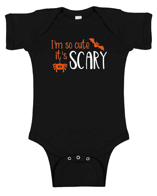 I'm so Cute It's Scary Halloween Baby Bodysuit Black