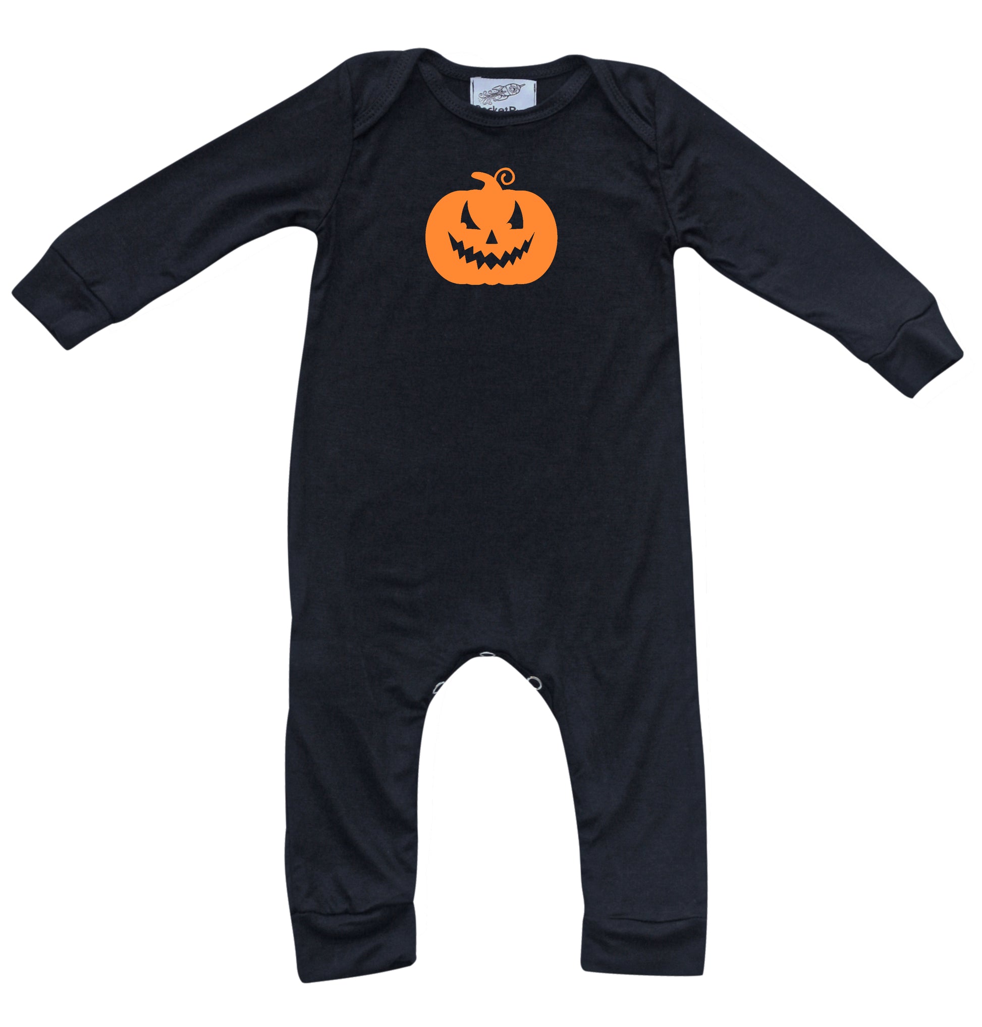 Halloween Pumpkin/ Jack-o-Lantern Black Baby Romper Outfit