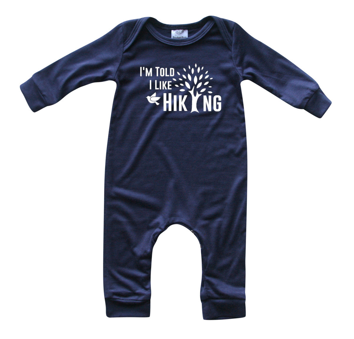 I'm Told I Like Hiking Long Sleeve Romper Silky Navy