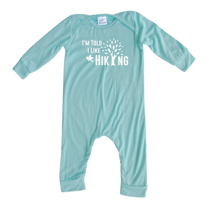 I'm Told I Like Hiking Long Sleeve Romper Silky Seafoam