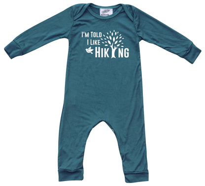 I'm Told I Like Hiking Long Sleeve Romper Silky Midnight Teal