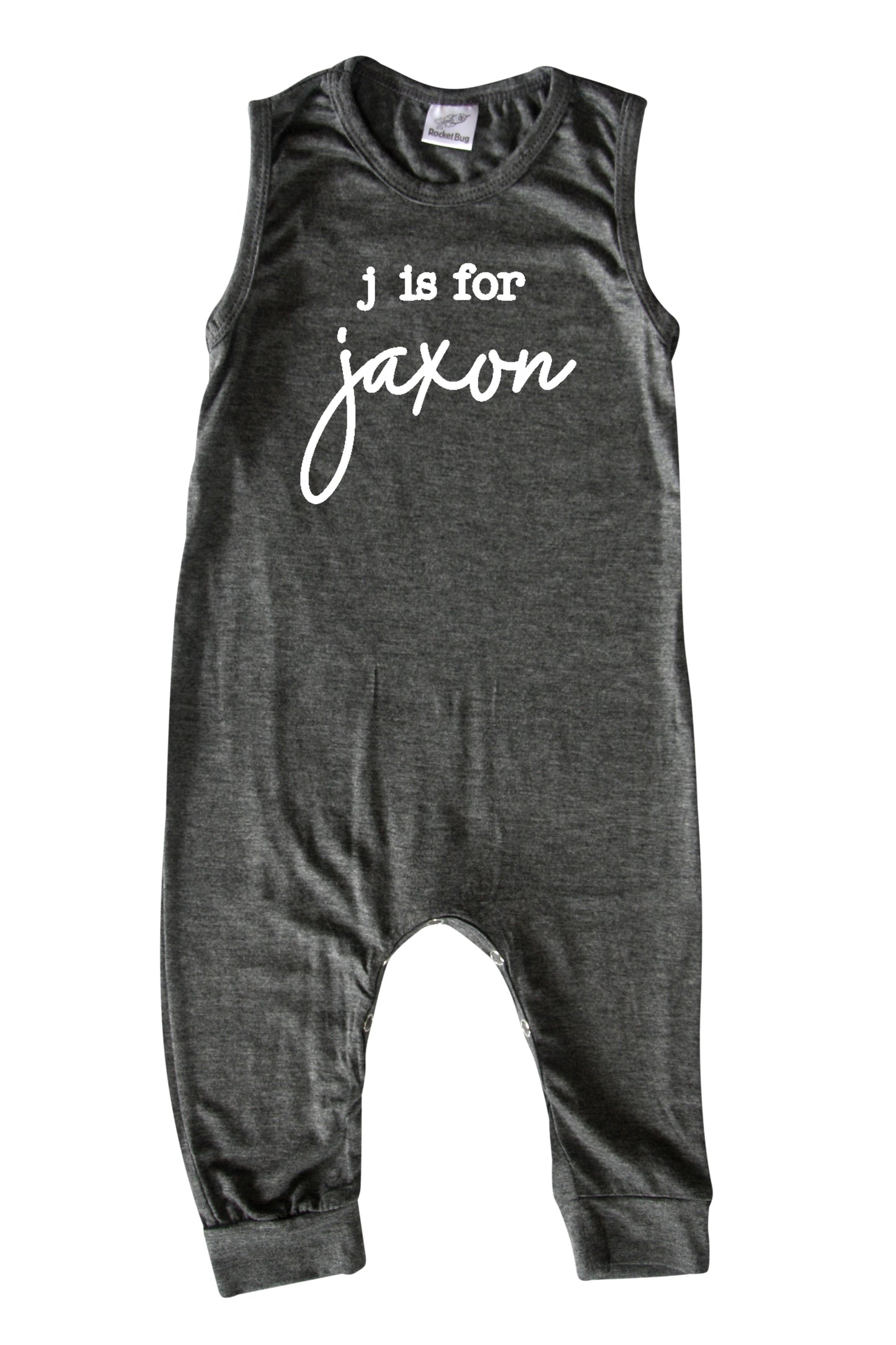 Initial Personalized Custom Silky Sleeveless Baby Romper for Boys and Girls