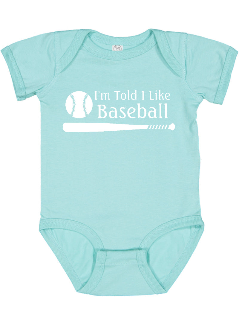 I'm Told I Like Baseball Silhouette Baby Bodysuit