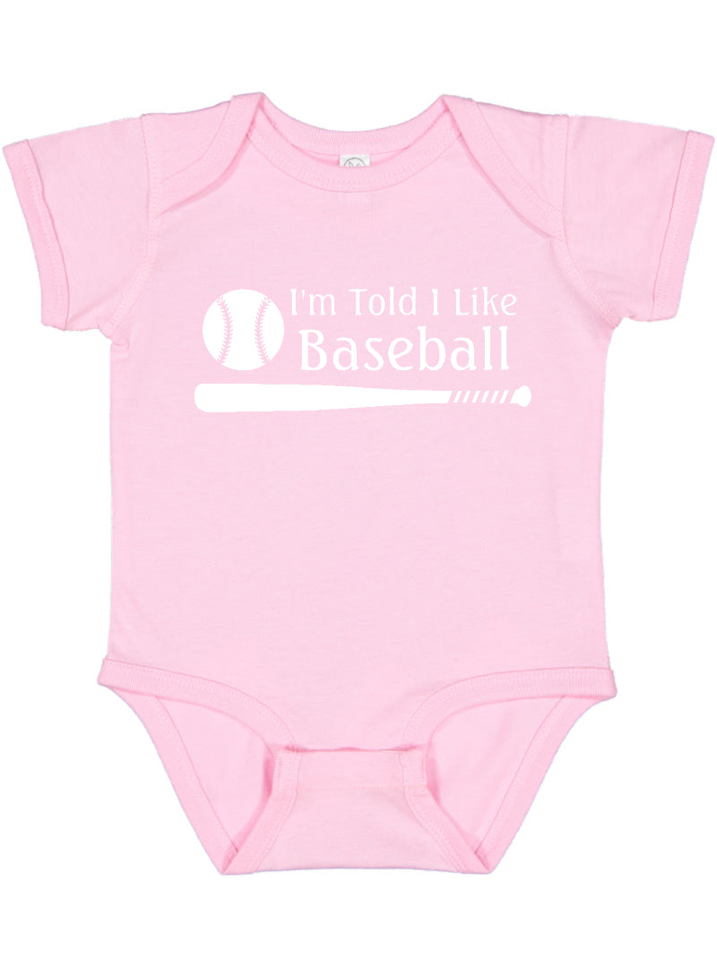 I'm Told I Like Baseball Silhouette Baby Bodysuit