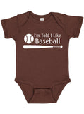 I'm Told I Like Baseball Silhouette Baby Bodysuit