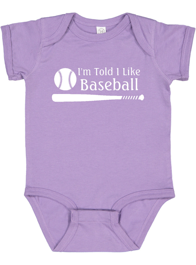 I'm Told I Like Baseball Silhouette Baby Bodysuit