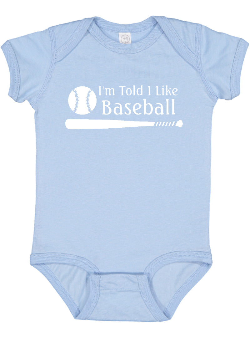 I'm Told I Like Baseball Silhouette Baby Bodysuit