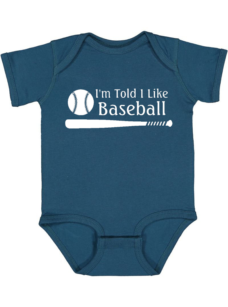 I'm Told I Like Baseball Silhouette Baby Bodysuit