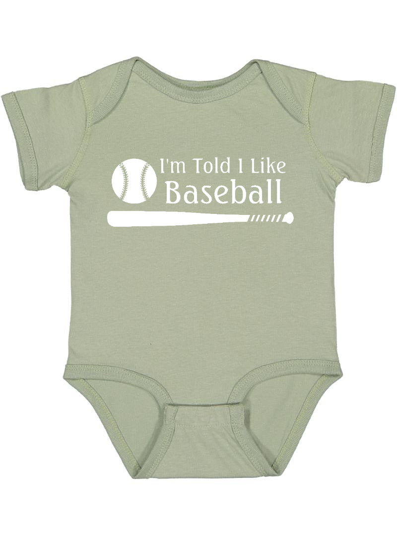 I'm Told I Like Baseball Silhouette Baby Bodysuit