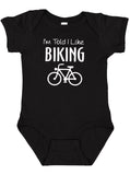 I'm Told I Like Biking Silhouette Baby Bodysuit
