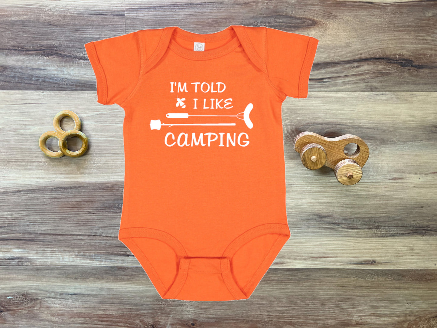 I'm Told I Like Camping Silhouette Baby Bodysuit
