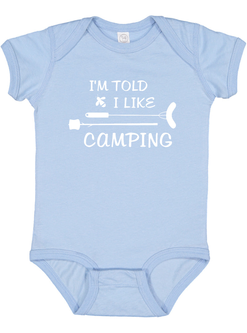 I'm Told I Like Camping Silhouette Baby Bodysuit