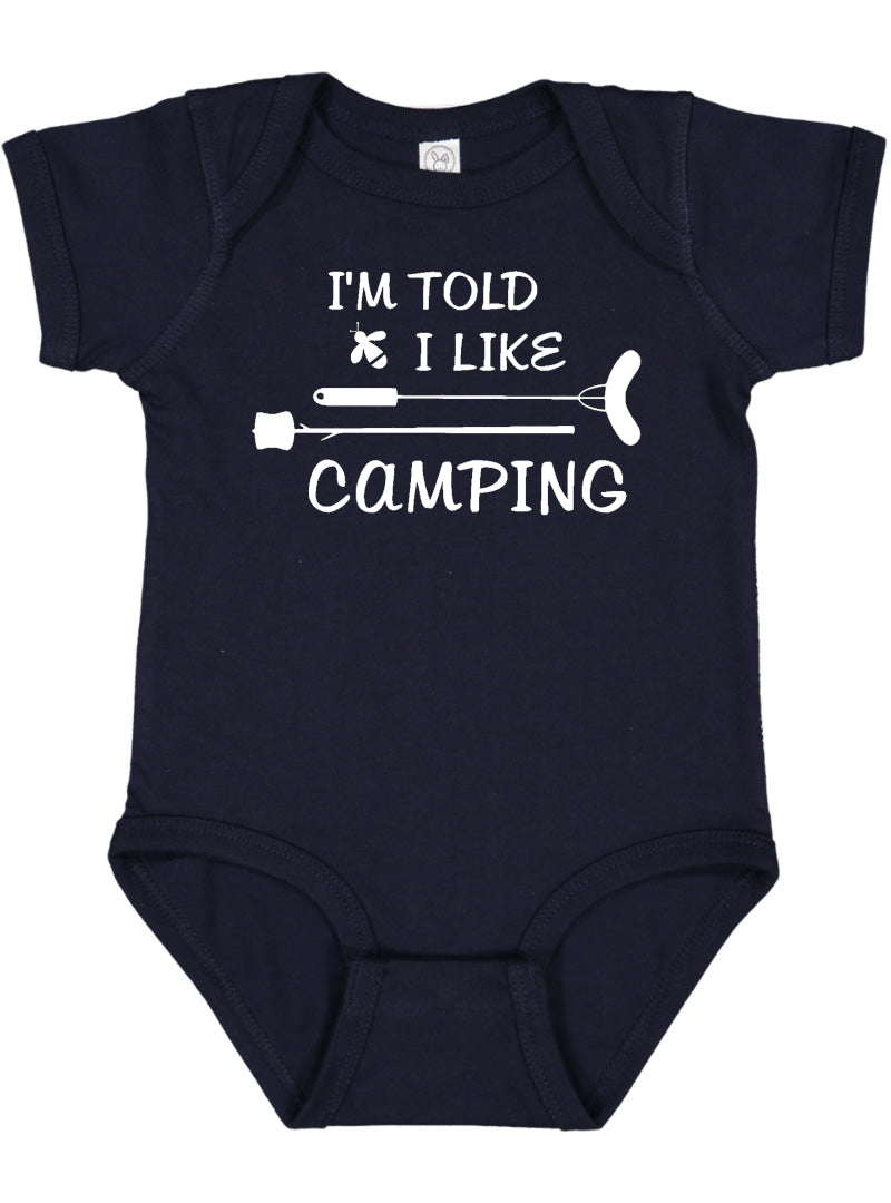 I'm Told I Like Camping Silhouette Baby Bodysuit