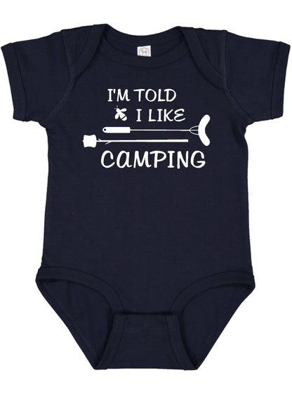 I'm Told I Like Camping Silhouette Baby Bodysuit