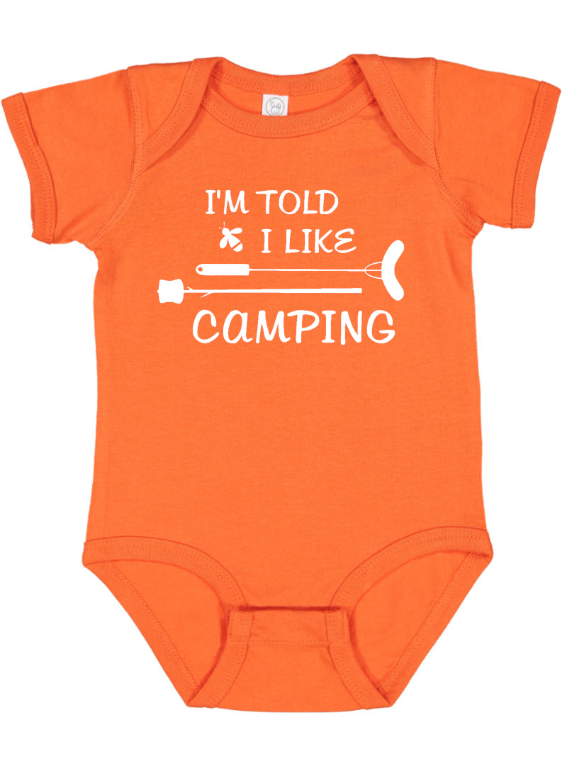 I'm Told I Like Camping Silhouette Baby Bodysuit