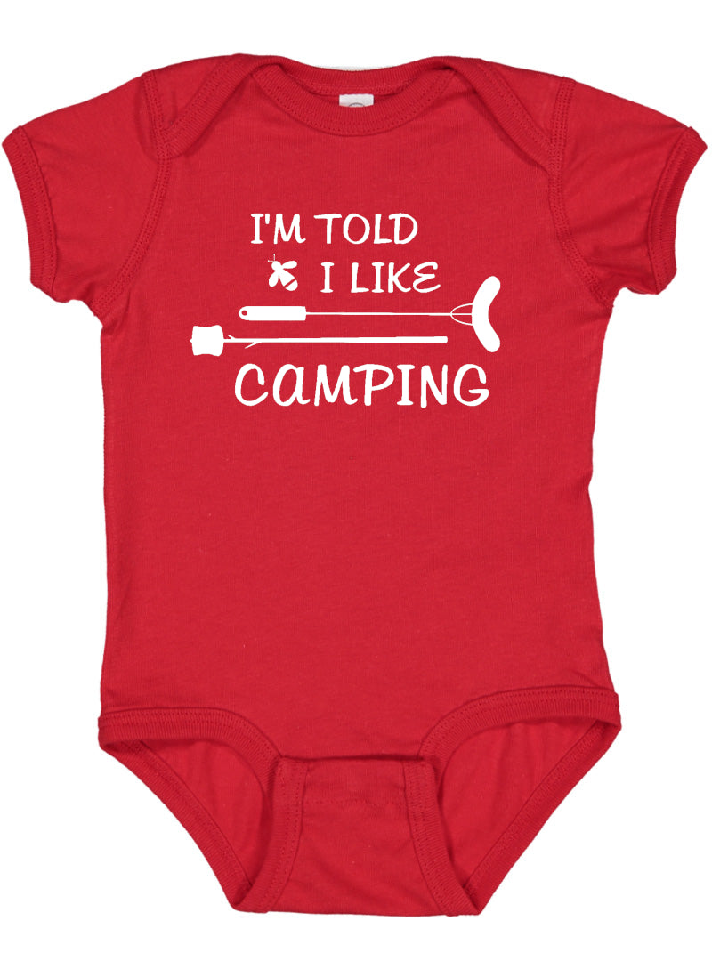 I'm Told I Like Camping Silhouette Baby Bodysuit